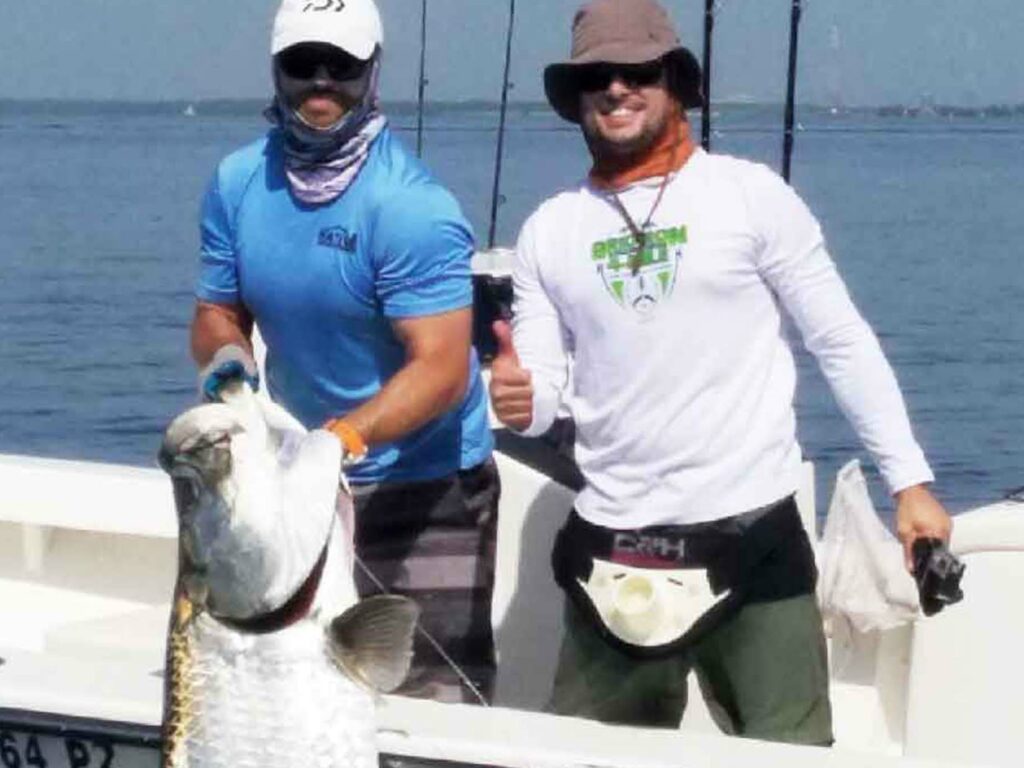 tarpon released boatside